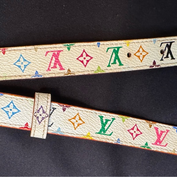 Louis Vuitton LV Multicolor Murakami Limited White Belt Size 90/36 with LV Box - Picture 14 of 17